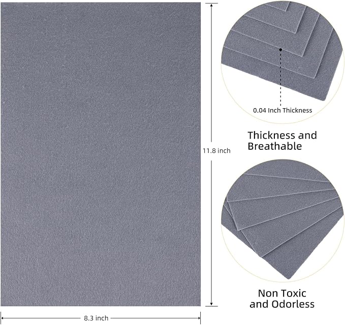 HaoFeiJH Gray Felt Fabric Sheets - Image 2