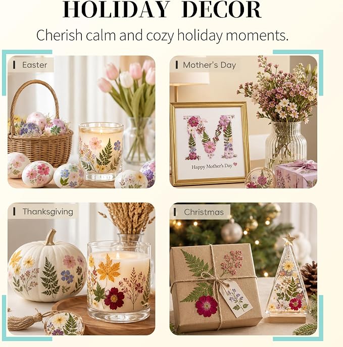 95PCS Dried Pressed Flowers for Crafts - Image 9