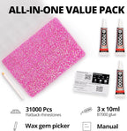 31000Pcs Hot Pink AB Resin Rhinestones - Image 2