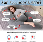 U-Shaped Pregnancy Pillow for Sleeping, Full Body Support for Back, HIPS & - Image 3