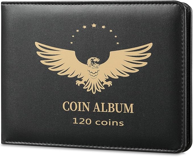 MUDOR 120 Pockets Coin Collection Book, PVC FREE Silver Dollar Coin Holder | by MUDOR