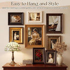 Lineshading 8 Pcs Picture Vintage Gallery Wall Frame Set Antique Picture Frame - Image 3