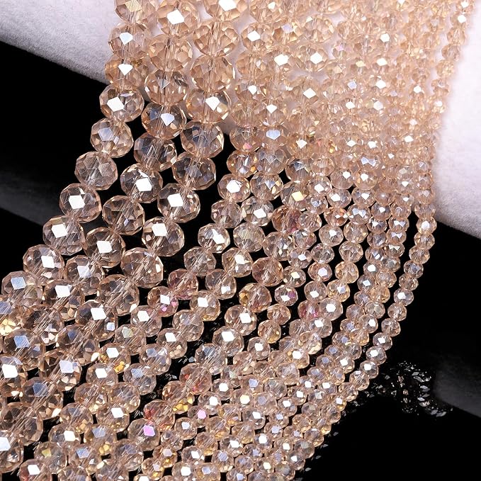 300pcs 8mm Crystal Glass Beads for Jewelry Making Faceted Rondelle Flat Beads - Image 3