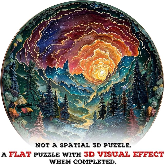 Wooden Puzzles for Adults, 3D Cave Sky Wooden Puzzles 200 Pieces, Unique Animal - Image 2