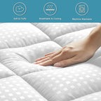 HYLEORY Twin XL Mattress Pad Quilted Fitted Mattress Protector Cooling Pillow - Image 4