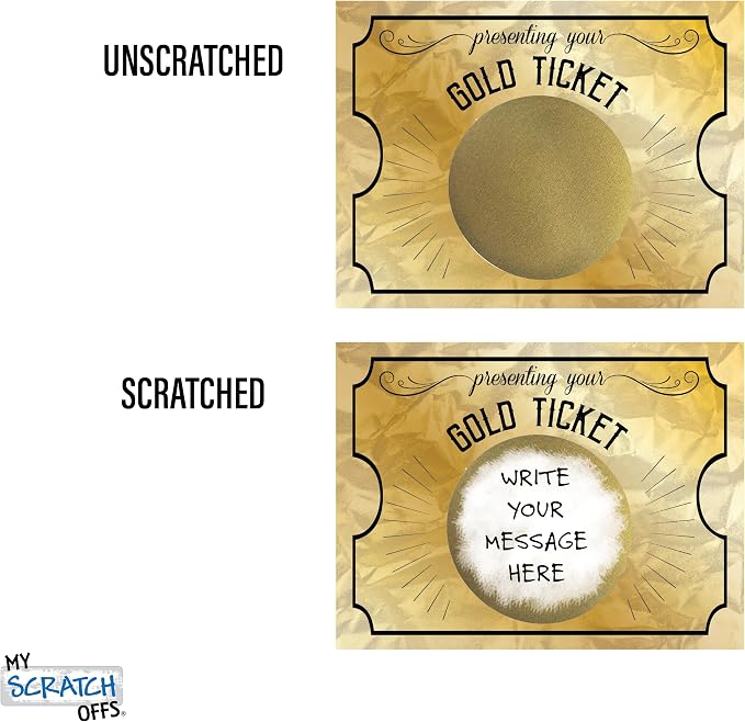 My Scratch Offs 20 Pack Gold Ticket DIY Make Your Own Golden Ticket Scratch Off - Image 4