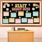 Boho Hippie Staff Shout Outs Bulletin Board Decorations Groovy Retro Staff by Naozinebi