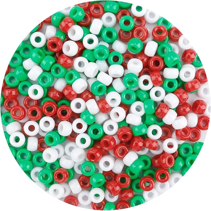 QPIXVB 1100PCS Christmas Beads, Pony Beads, Christmas Pony Bead by QPIXVB