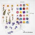 Knaid Pressed Flower Themed Stickers Dried Floral Resin Stickers Decals - Image 3