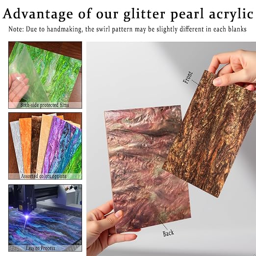 Pearl Glitter Cast Acrylic Sheet 1/8 Inch - Image 3