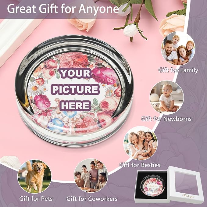 Create Your Own Glass Photo Paperweight Kit, Personalized Engraved Paperweight - Image 2