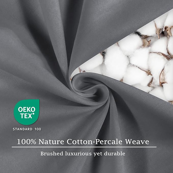 FreshCulture Pure Cotton Fitted Sheets Twin Size, 300 Thread Count Percale - Image 4