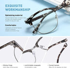 Blue Light Blocking Glasses Vintage Half Frame UV Clear Lens Anti Eyestrain - Image 4