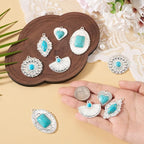 10Pcs Synthetic Turquoise Stone Charms Western Tibetan Style Turquoise Charm - Image 2