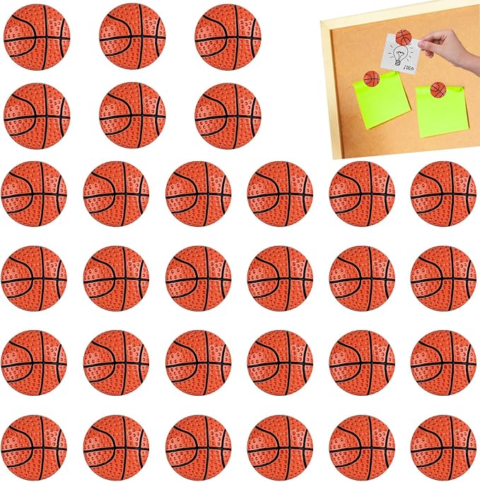 35 Pack Sport Ball Push Pins Basketball Thumb Tacks Mini Cute Basketball by Unknown