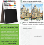 Soucolor Sketch Book 9x12, 100 Sheets, Kids Art Sketchbook - Image 8