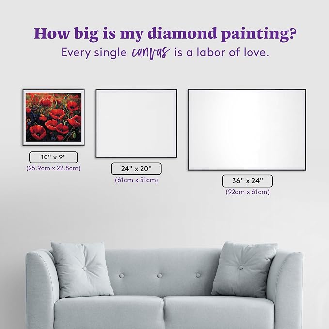DIAMOND ART CLUB Poppy Field Diamond Painting Kit, Fun DIY Crafts - Image 4