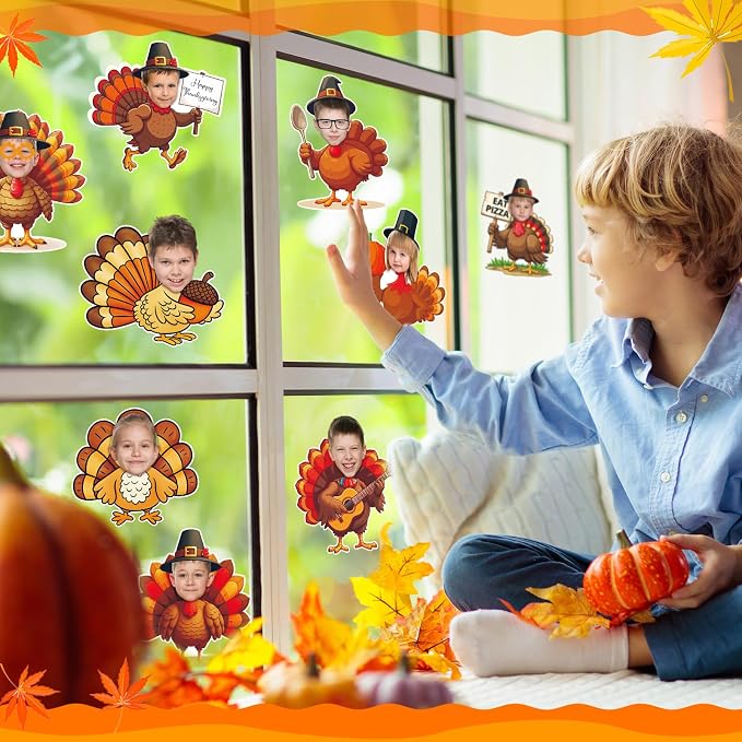 Gersoniel 72 Pcs Kid Fall Turkey Decor Fall Pumpkin Bulletin Board Cutout | - Image 4