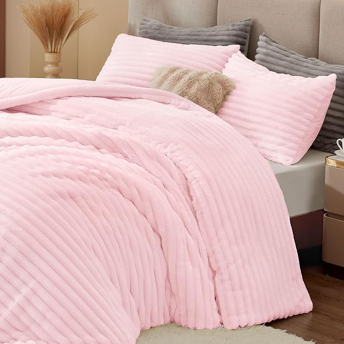 BEDELITE Fleece Twin Comforter Set -Super Soft & Warm Fluffy Cherry Blossom - Image 5