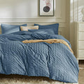 JELLYMONI Sierra Blue Duvet Cover Full Size, Soft Breathable Seersucker Duvet by JELLYMONI