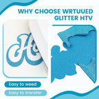 Sky Blue Glitter Heat Transfer Vinyl - Image 3