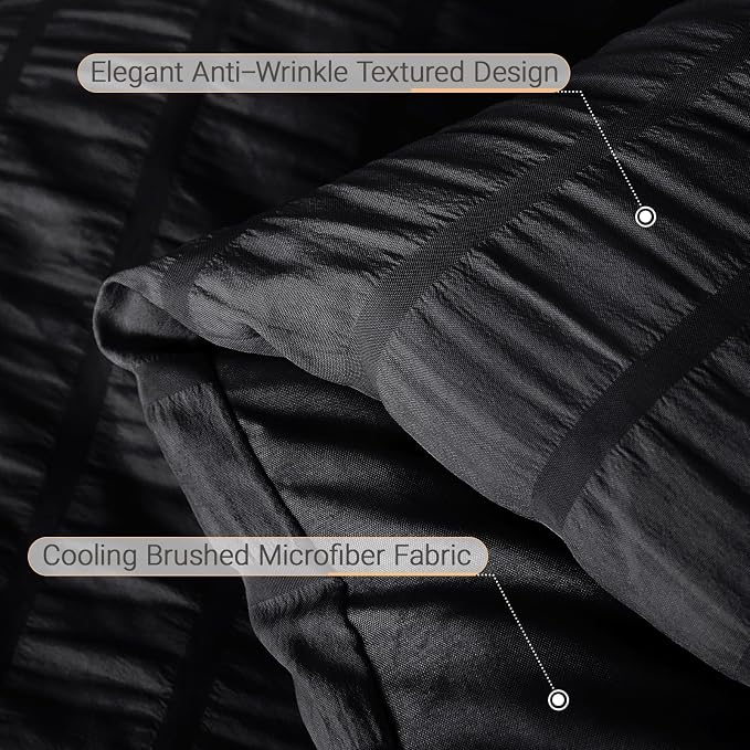 MUXHOMO 5 Pieces Twin Comforter Set, Seersucker Bed in a Bag Twin Size - Image 6