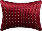 Levtex Home - Cross Stitch Velvet Red Quilt Set - King Quilt + Two King Pillow - Image 6