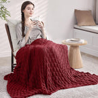 Knitted Weighted Blanket for Adult, No Beads Heavy Blanket 60” x 80'' 15lbs - Image 7