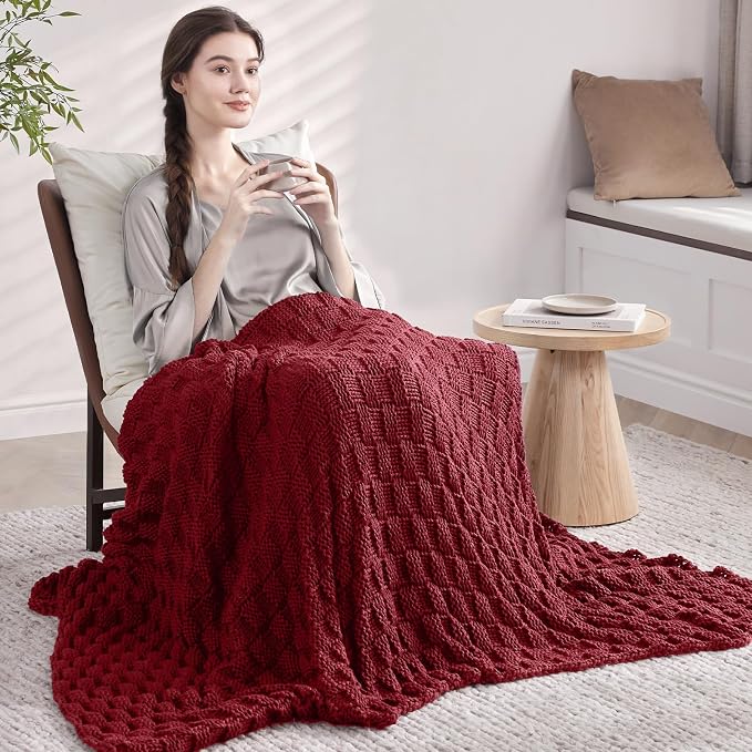 Knitted Weighted Blanket for Adult, No Beads Heavy Blanket 50” x 60'' 7lbs - Image 7