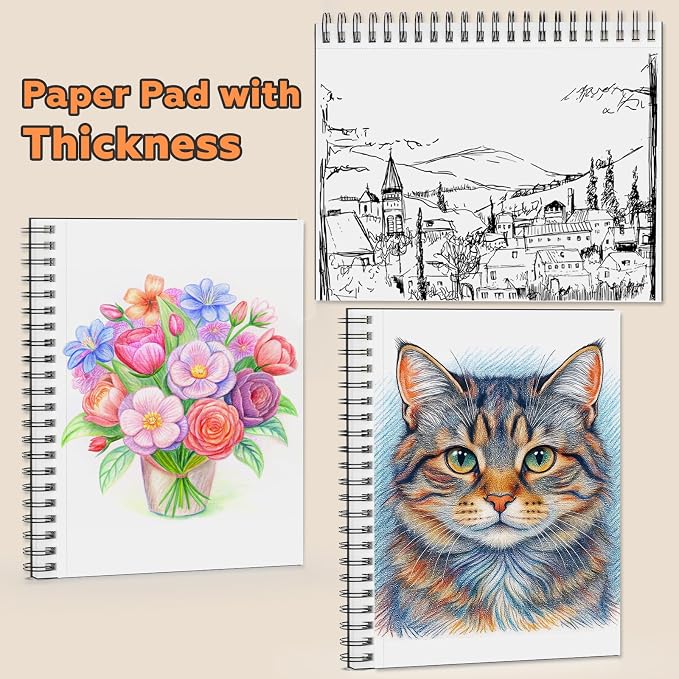 Joibabe 5.5" x 8.5" Sketch Book ，2 Pack 80-Sheets，Double-Sided Hardbound - Image 8