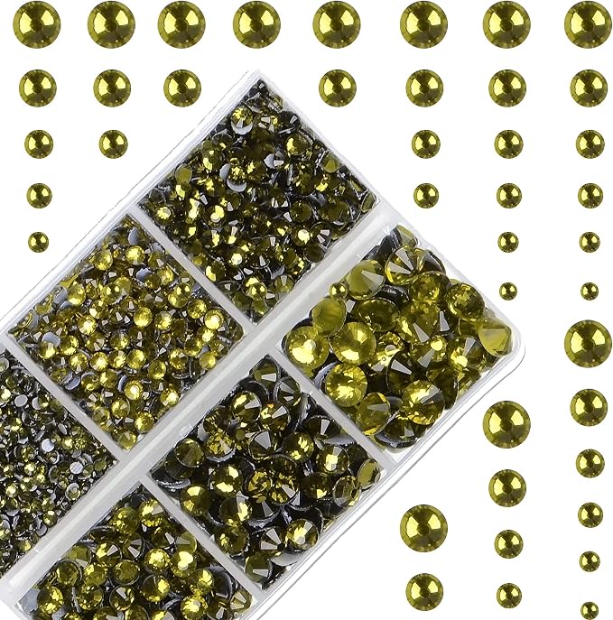 4000Pcs Mixed Size Hot Fix Round Crystals Gems Glass Stones Hotfix Flat Back by MASSIVE+BEADS