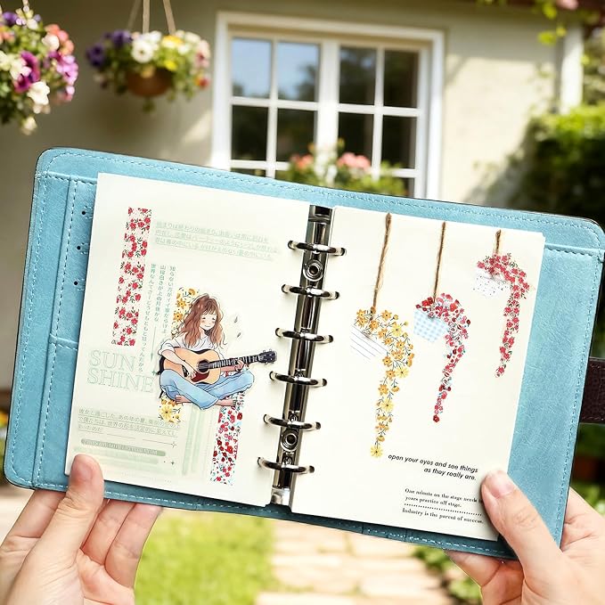 80 Pcs Vintage Botanical PET Flower Stickers Pack, Long Strip Transparent - Image 3