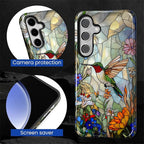 for Samsung Galaxy S24 FE Case, Hummingbird Wildflower Stained Glass Pattern - Image 6