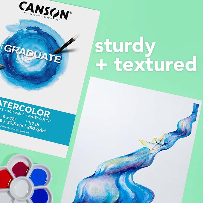 Canson Graduate Watercolor Pad, 5.5x8.5 inch, 20 Sheets | Artist Paper - Image 5