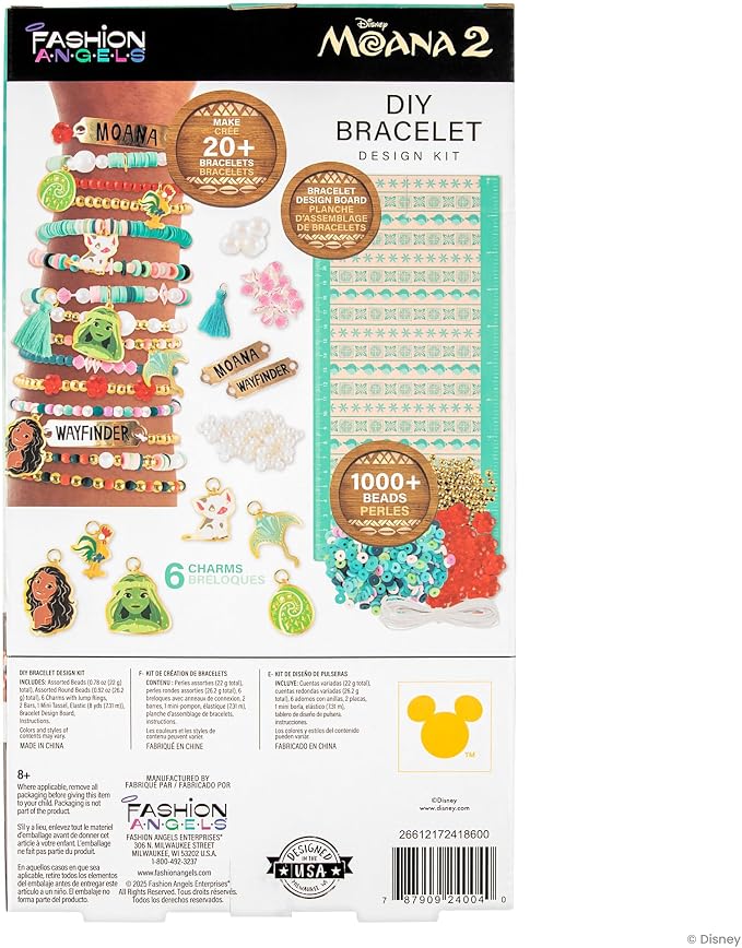 Fashion Angels Disney Moana 2 DIY Bracelet Making Kit | Includes 1, 000+ Beads - Image 4