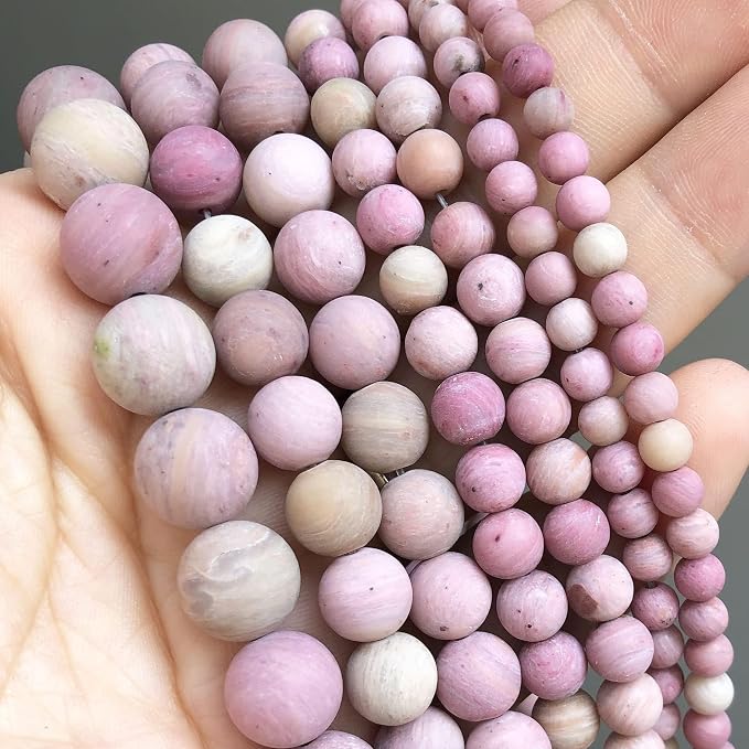 6mm Matte Pink Rhodochrosite Bead, 15-Inch Matte Round Loose Stone Beads - Image 8