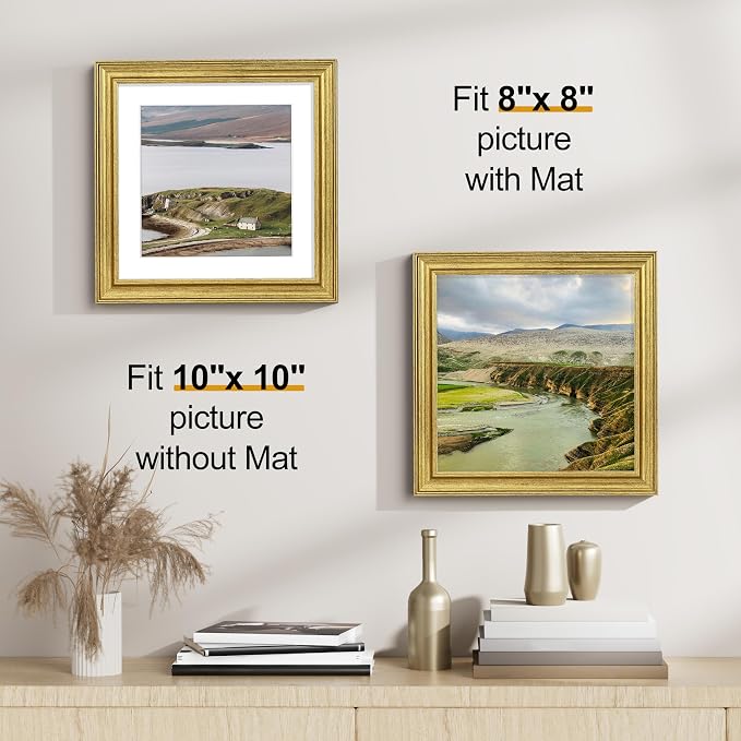Vittanly 10x10 Picture Frames Set of 2, Ornate Vintage Photo Frame - Image 4