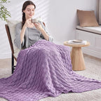 Knitted Weighted Blanket for Adult, No Beads Heavy Blanket 48” x 72'' 12lbs - Image 7