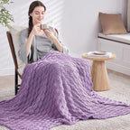 Knitted Weighted Blanket for Adult, No Beads Heavy Blanket 50” x 60'' 7lbs - Image 7