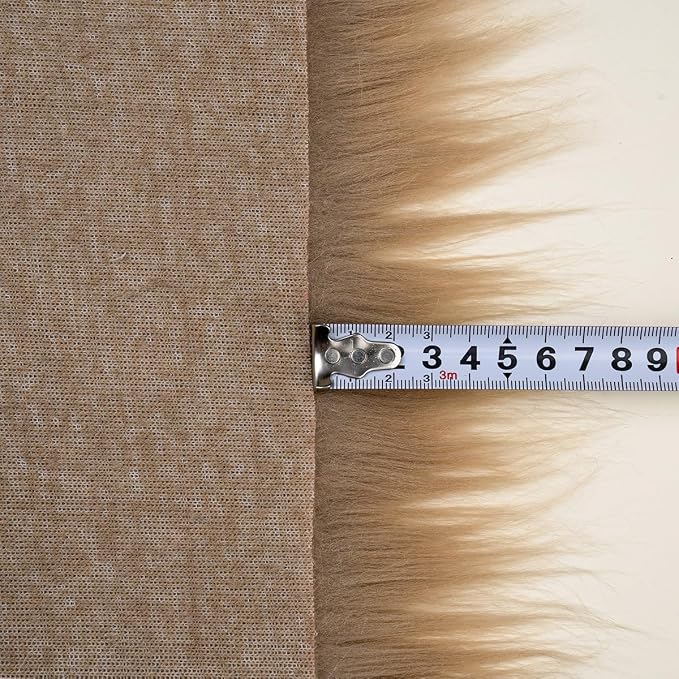 Beige Faux Fur Fabric by The Yard - Image 5