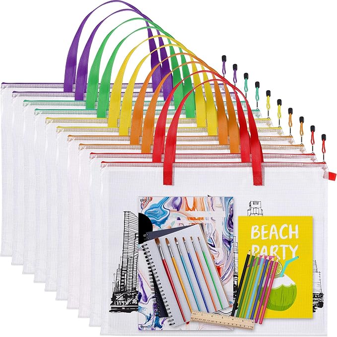 10 Pcs Art Portfolio Bags, 19 x 25 Inch Clear Poster Storage Bags by Reginary