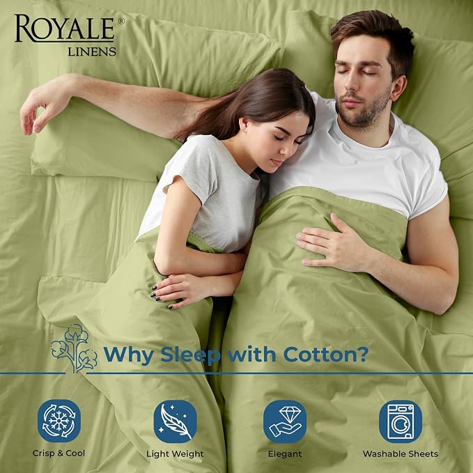 Royale Linen 100% Organic Cotton California King Flat Sheet Only - Image 3