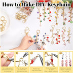 Riwiuue 352Pcs Lip Gloss Keychain Making Kit, DIY Charms Key Chain Making Kit - Image 4