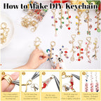 Riwiuue 352Pcs Lip Gloss Keychain Making Kit, DIY Charms Key Chain Making Kit - Image 4