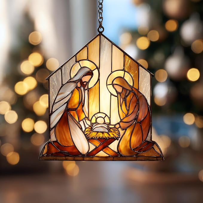 The Holy Family Acrylic Suncatcher by Unknown