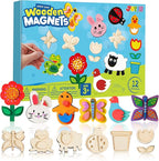 JOYIN 12 Wooden Magnet Creativity Arts & Crafts Painting Kit by JOYIN