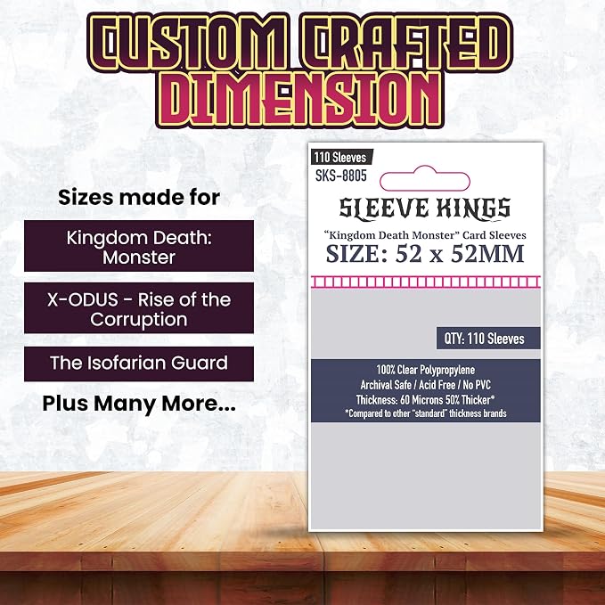 Sleeve Kings Kingdom Death Monster Compatible Card Sleeves 52x52mm – 110 Pack - Image 3