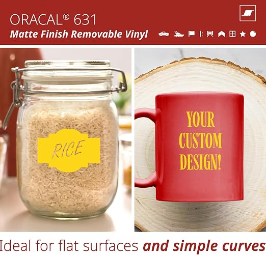 ORACAL 631 Matte Light Yellow Vinyl Durable Roll Easy to Weed Permanent - Image 2