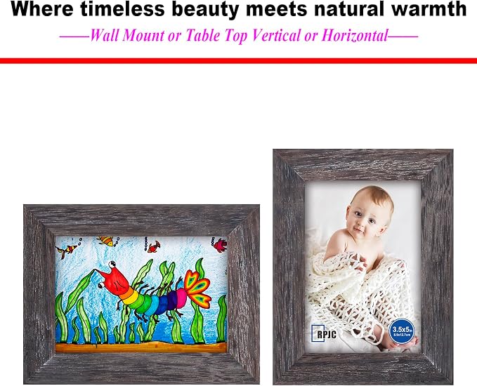 RPJC 3.5x5 inch Picture Frame Made of Solid Wood High Definition Glass - Image 5