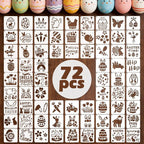 72 PCS 3x3 Inch Easter Stencils by Yazhiji